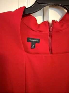 Talbots Vibrant Red Midi sleeveless Dress